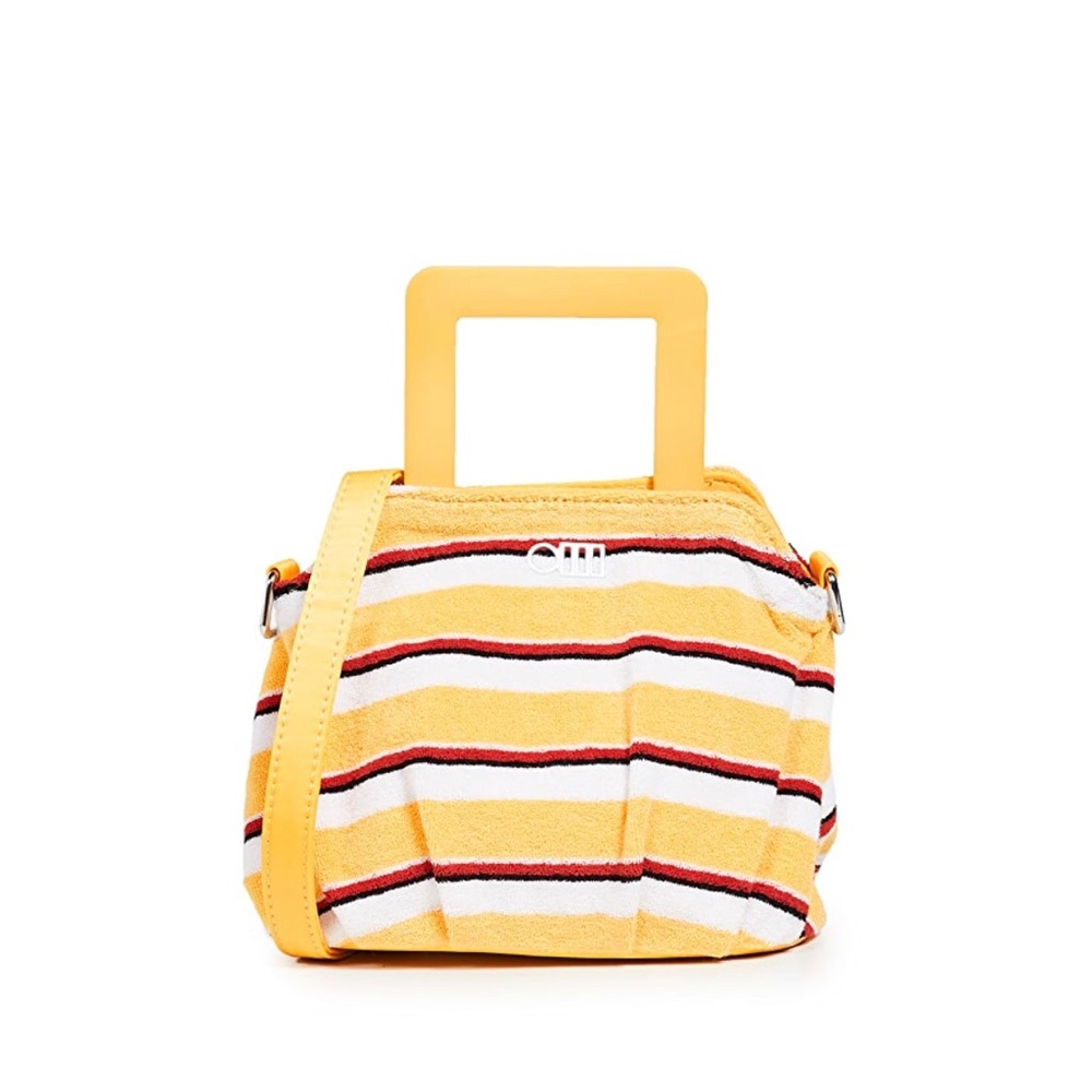 Solid & Striped Red Yellow and white French Terry messenger Bag.